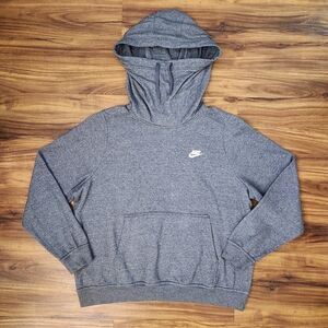 Nike Gray Funnel Neck Logo Hoodie Size Xlarge